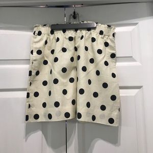 Cream and navy polka dot skirt